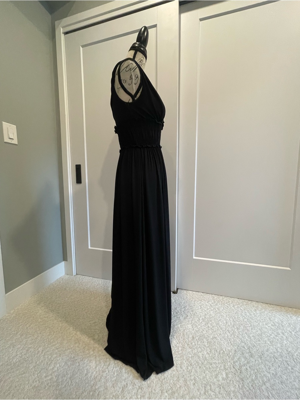 Candie's Black V-Neck Empire Waist Maxi Dress - Picture 3 of 10